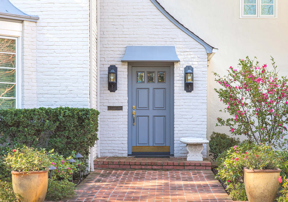 White painted brick house